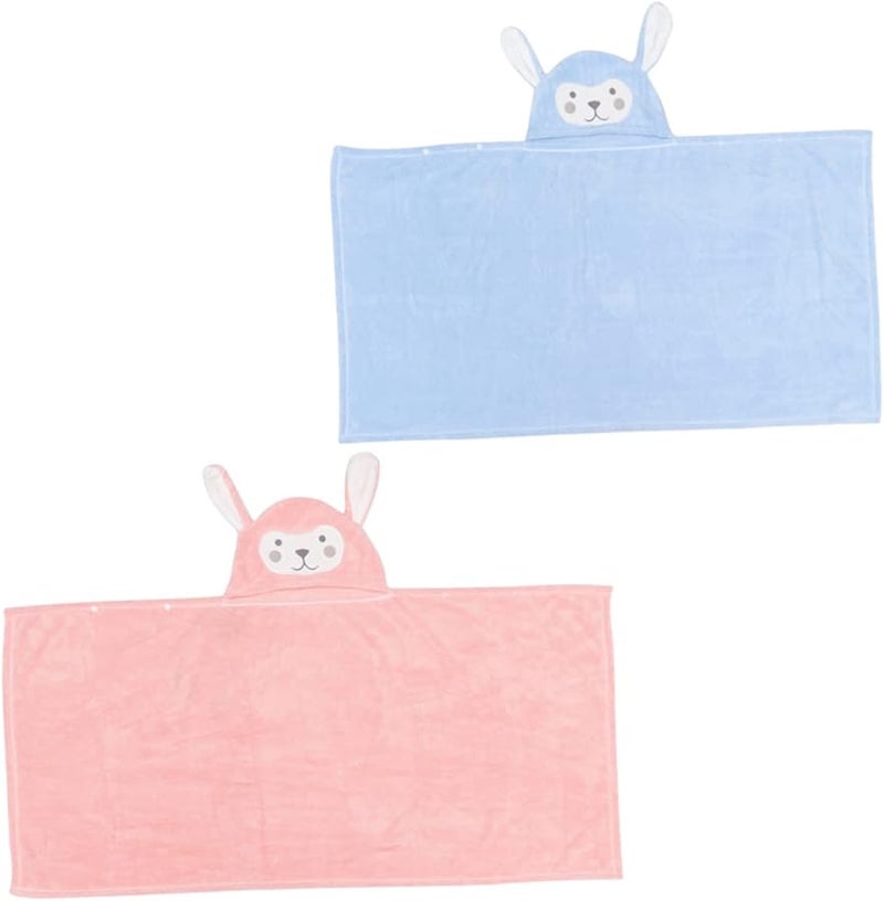 رداء حمام كرتوني وردي مع قلنسوة منشفة للأولاد والبنات ناعم قابل للتنفس للمسبح والشاطئ - Image 3